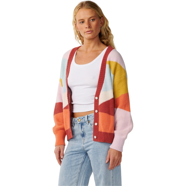 2026 Rip Curl Womens Surf Revival Jacquard Cardigan 03VWKN - Multico